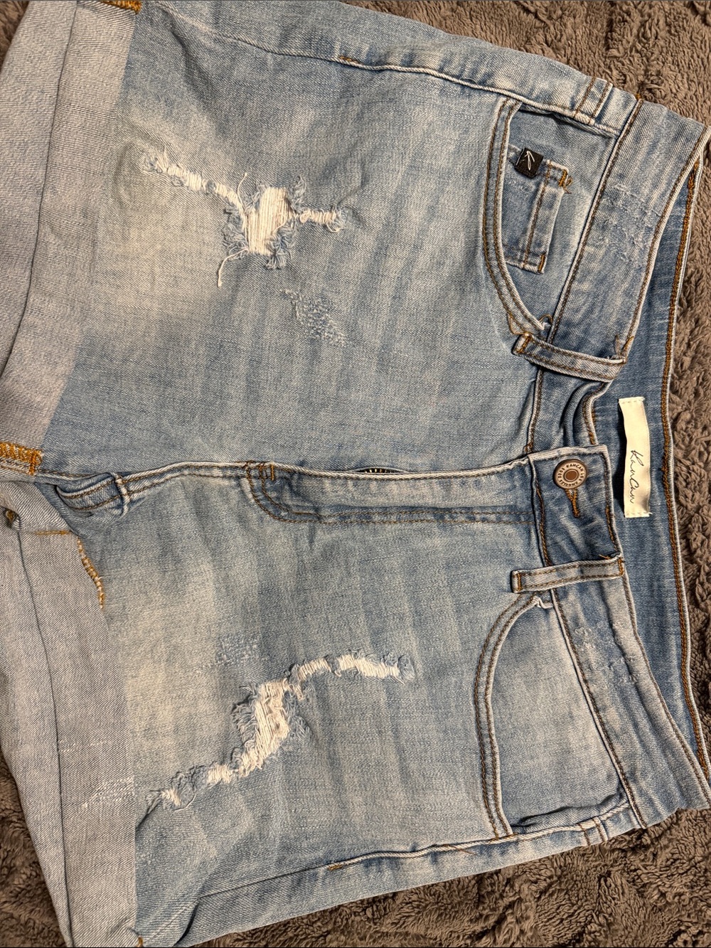 Kardashian Kollection Light Blue Distressed Women's Denim Shorts